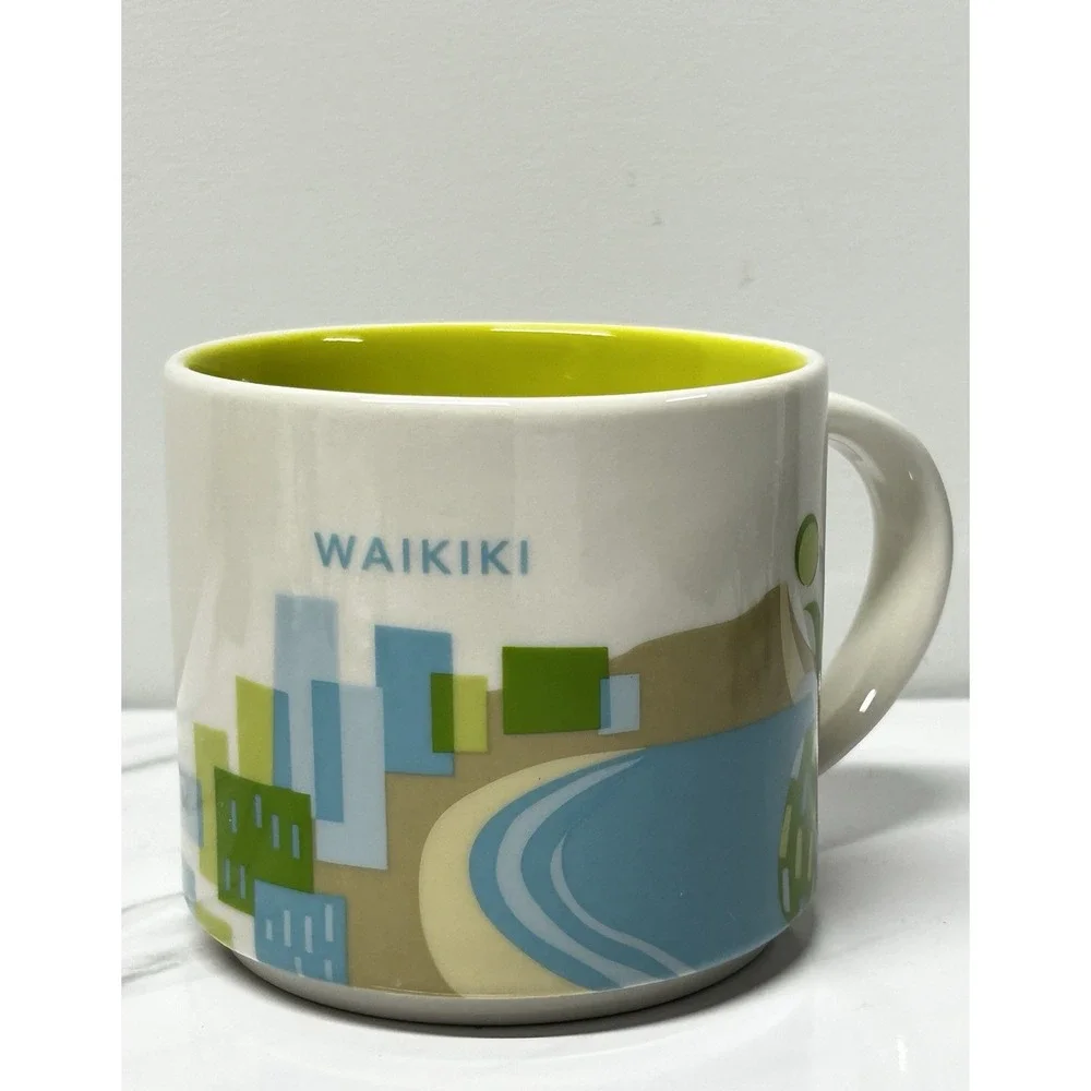 Waikiki Hawaii Beach Starbucks Mug Skyline 2013 Coffee Cup You Are Here 14oz